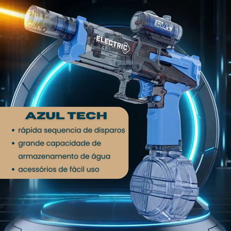 Pistola de Água Elétrica Totalmente Automática com Luz, Recarregável