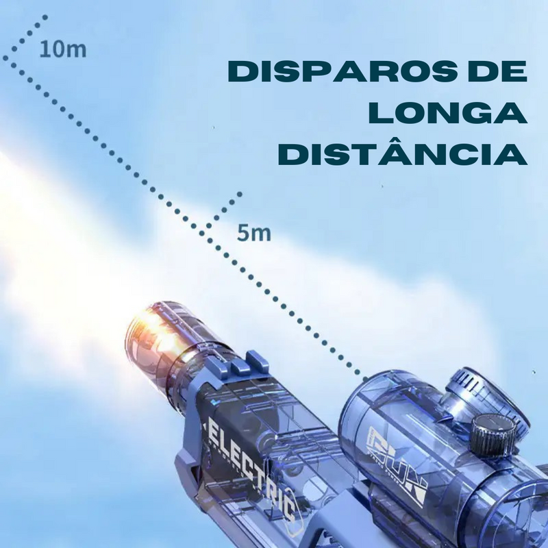 Pistola de Água Elétrica Totalmente Automática com Luz, Recarregável